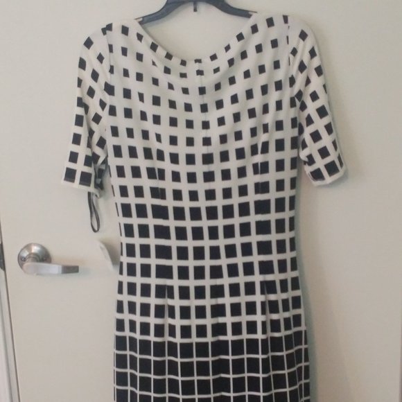 NWT ANNE KLEIN BLACK & WHITE DRESS SIZE 8 - Picture 5 of 8